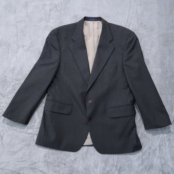 Chaps Other - Chaps Ralph Lauren Blazer Mens 42S Gray Plaid 100% Wool Sports Coat Business